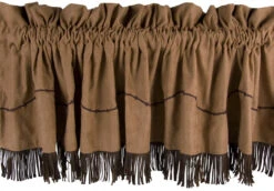 Embroidered Barbed Wire Valance W/ Fringe