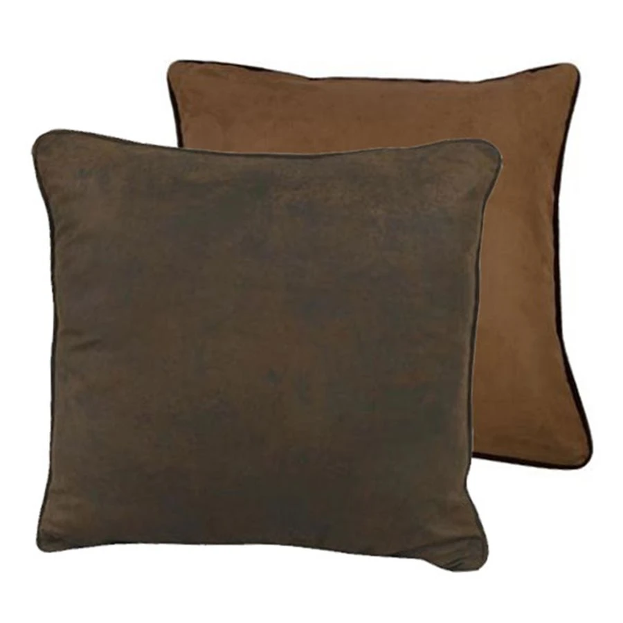 Chocolate & Dark Tan Reversible Faux Suede Euro Sham 1 Chocolate & Dark Tan Reversible Faux Suede Euro Sham