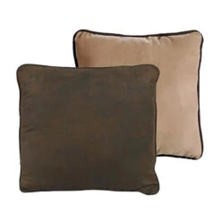 Chocolate & Light Tan Reversible Faux Suede Euro Sham
