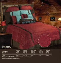 Cheyenne Faux Tooled Leather Comforter Set - Red