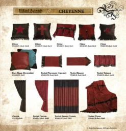 Cheyenne Faux Tooled Leather Comforter Set - Red 5 Cheyenne Faux Tooled Leather Comforter Set - Red -HiEnd Accents WS4001 Red Accessories lg