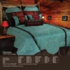 Cheyenne Faux Tooled Leather Comforter Set - Turquoise