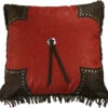 Cheyenne Scalloped Faux Tooled Leather Pillow - Red
