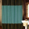Cheyenne Faux Tooled Leather Shower Curtain - Turquoise