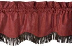 Cheyenne Faux Tooled Leather Valance - Red