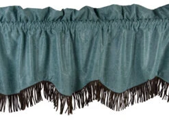 Cheyenne Faux Tooled Leather Valance - Turquoise
