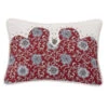 Bandera Oblong Floral Pillow W/Concho - Red/Vintage White