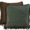 Las Cruces Embroidered Turquoise & Copper Faux Suede Euro Sham