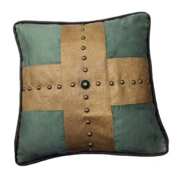 Las Cruces Studded Cross Throw Pillow